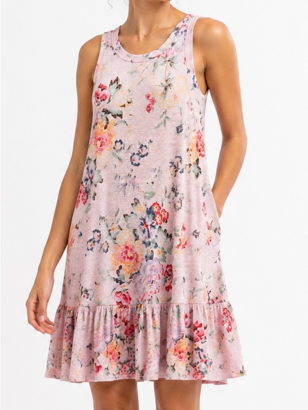 Rebecca Taylor Marlena Floral Linen Mini Dress S Pink Drop Waist Halter Dress